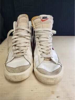 Size 8.5 Nike Vintage High-Top Blazers  Sneakers with Burgundy Swoosh